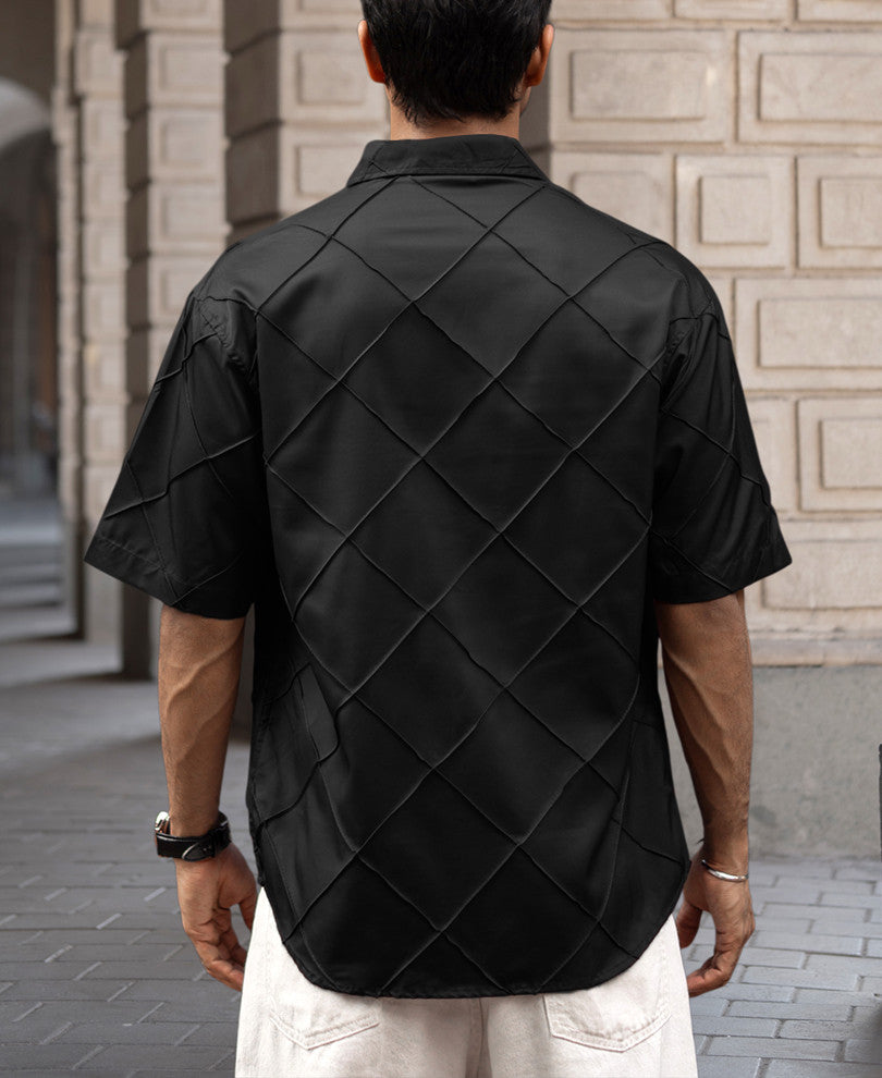 Black Oversized Half Sleeves Shirt
