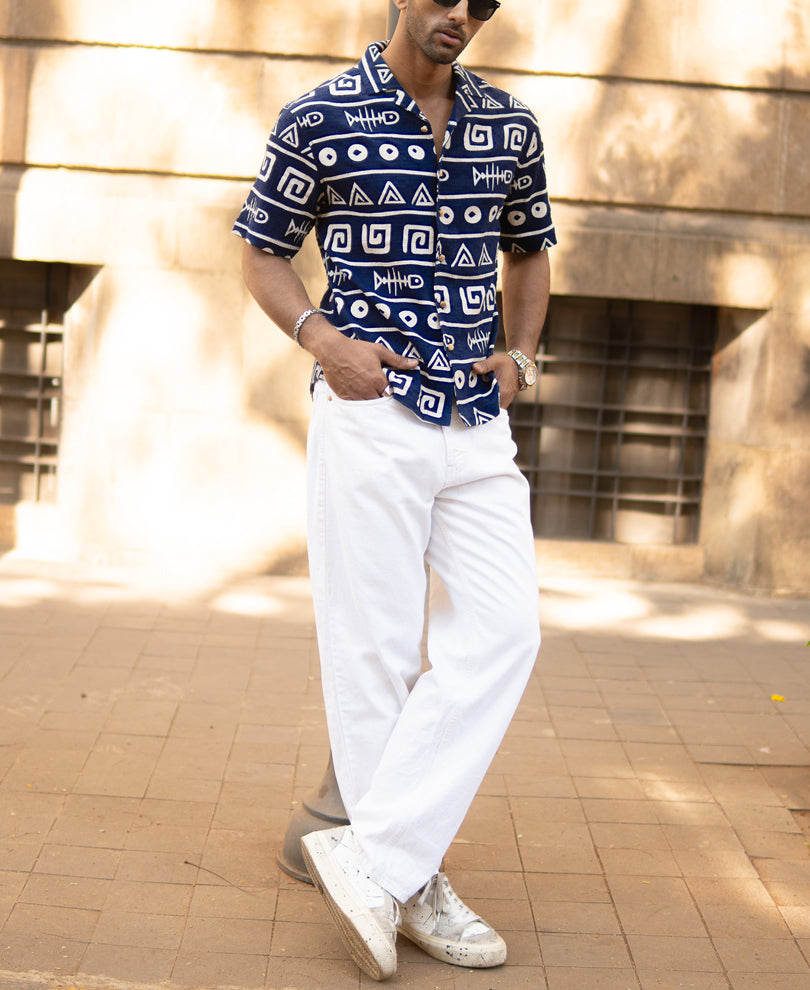 Navy Tribal Print Shirt