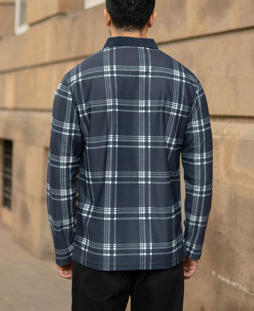 Dark Navy Regular Fit Full Sleeves T-Shirt