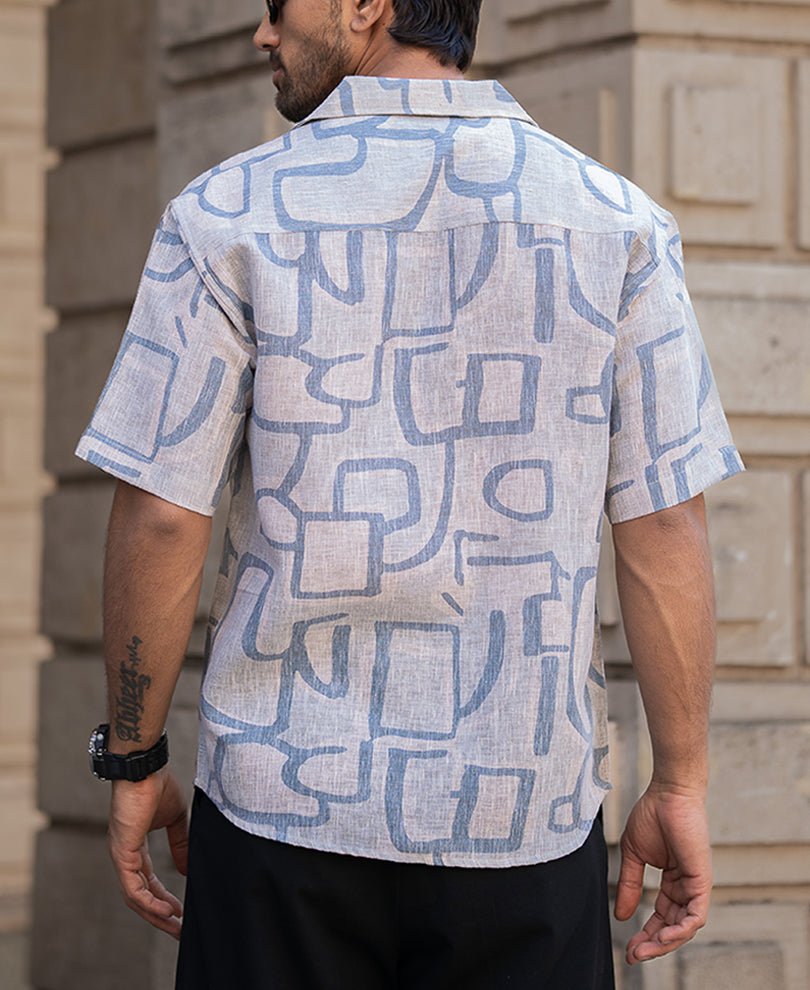 Grey Sky Abstract Print T-Shirt