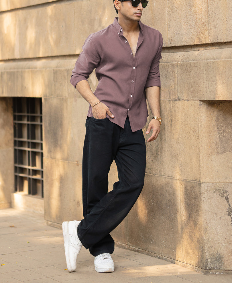 Twilight Mauve Linen Shirt