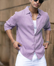 Light Lilac Linen Blend Shirt