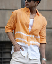 Peach Tie-Dye Cotton Shirt
