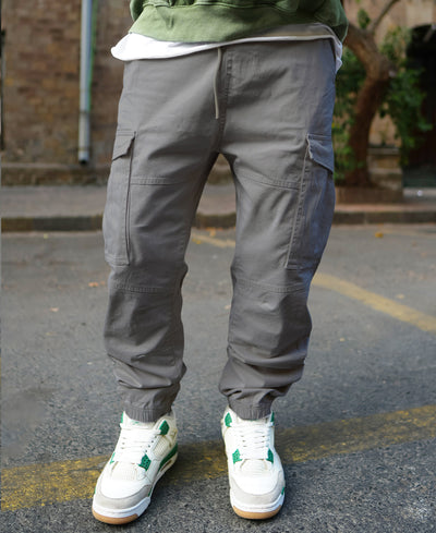 Grey Regular Fit Cargo Pant