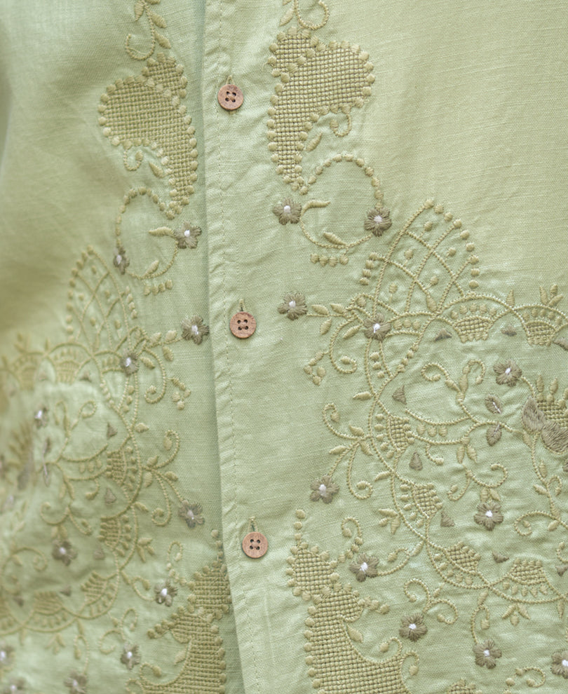Mint Embroidered Shirt.