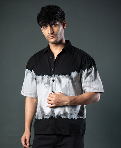 Black Tie-Dye Boxy Shirt