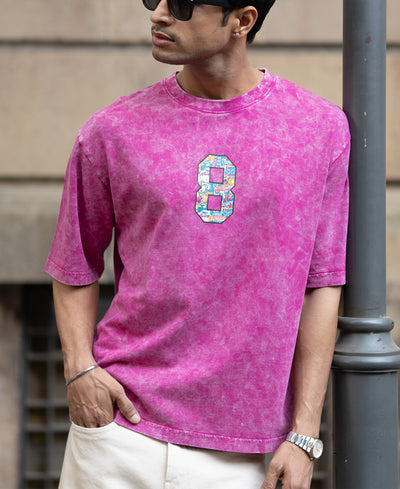 Fuchsia Pink Washed T-Shirt