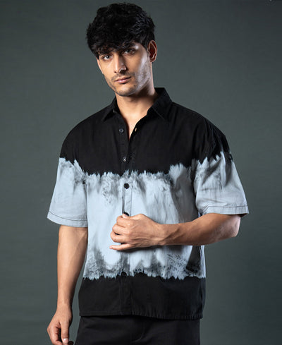 Black Tie-Dye Boxy Shirt 100% Cotton