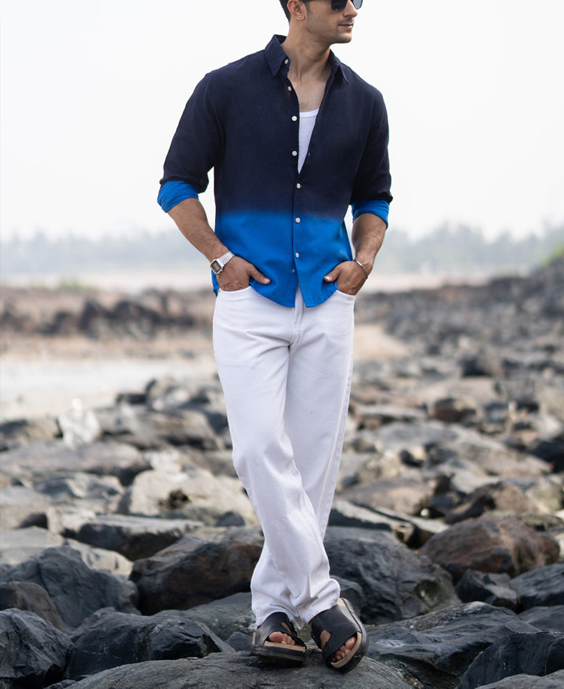 Navy And Royal Ombre Shirt