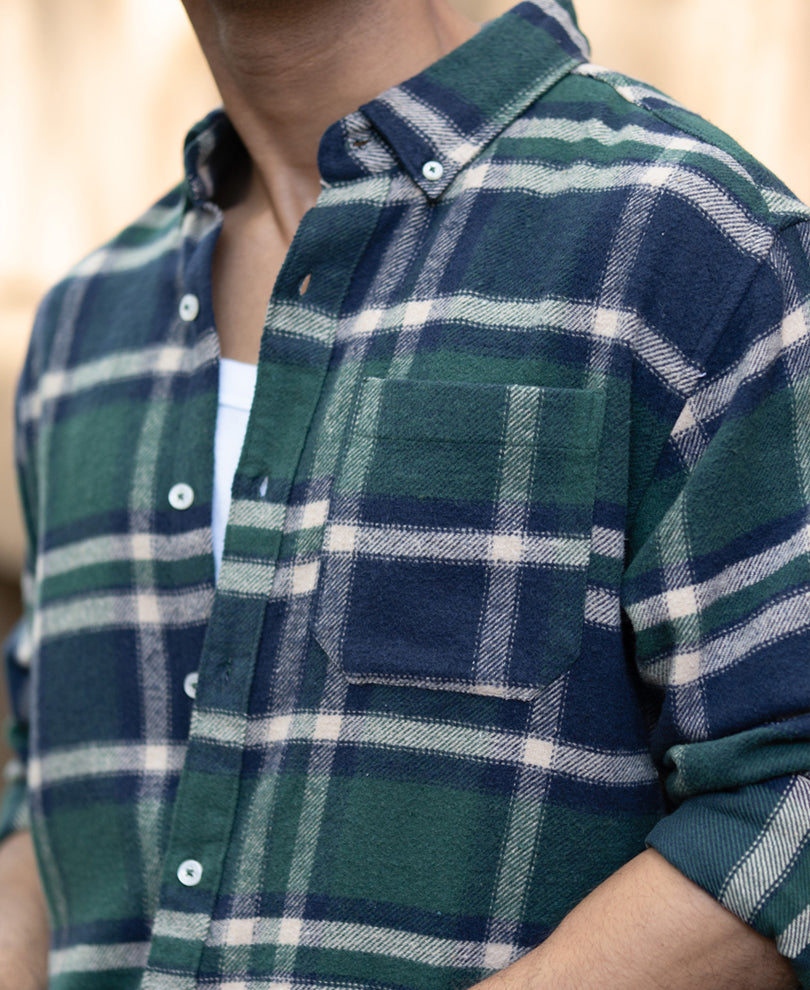 Green Checks Buttondown Shirt