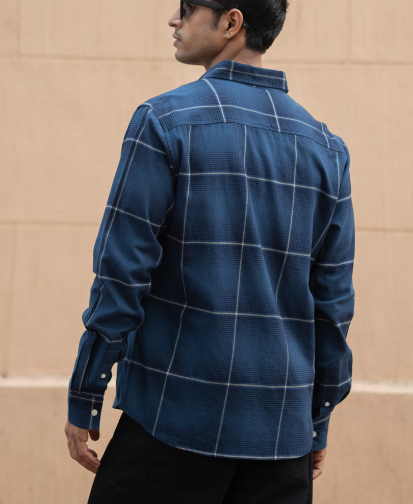 Navy Lightweight Checks Shirt