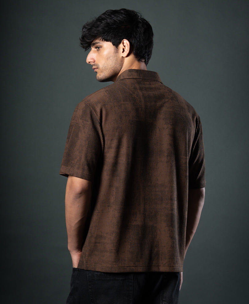 Brown Grunge Print T-Shirt.