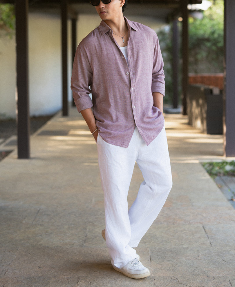 Dark Onion Linen Blend Shirt