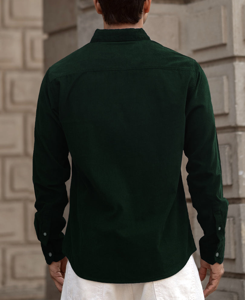 Dark Green Corduroy Buttondown Shirt