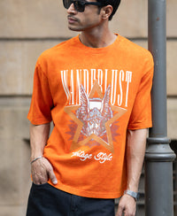 Orange Washed Graphic T-Shirt