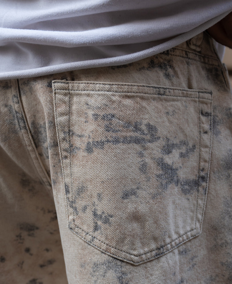Abstract Print Baggy Jeans.