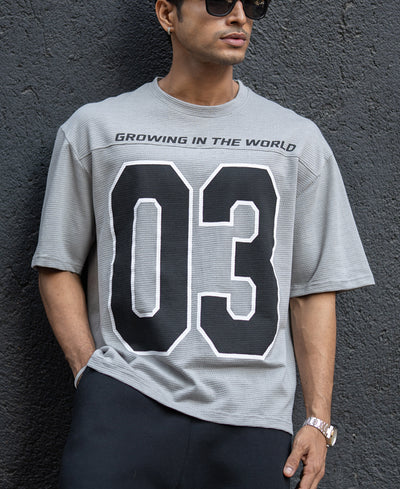 Grey Cotton Knit Jersey T-Shirt