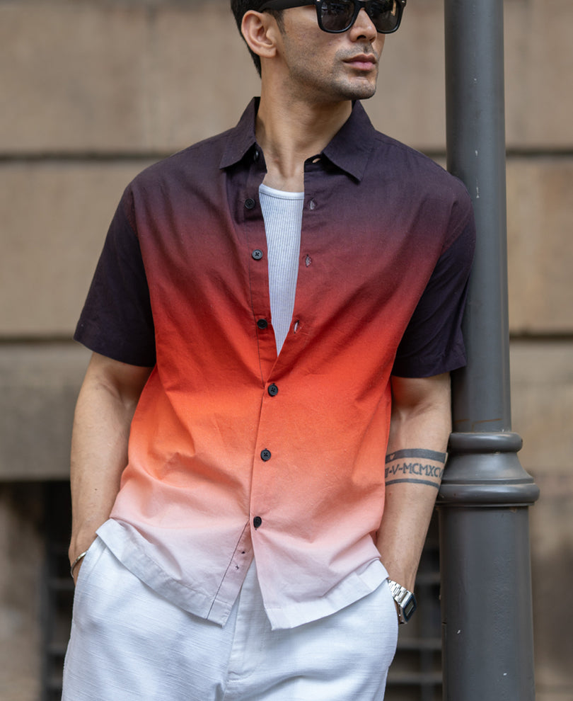 Dark Brick Ombre Shirt.