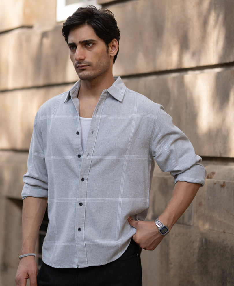 Grey Checks Shirt.
