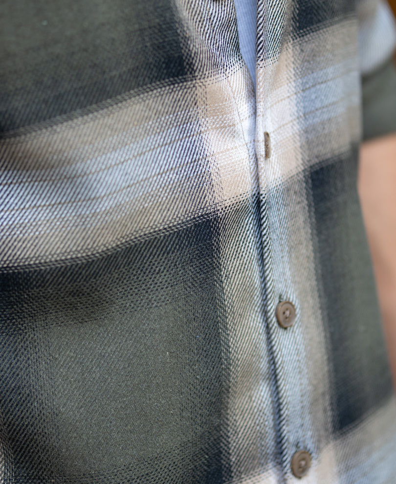 Olive Twill Checks Shirt