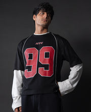 Black Graphic Varsity T-Shirt.
