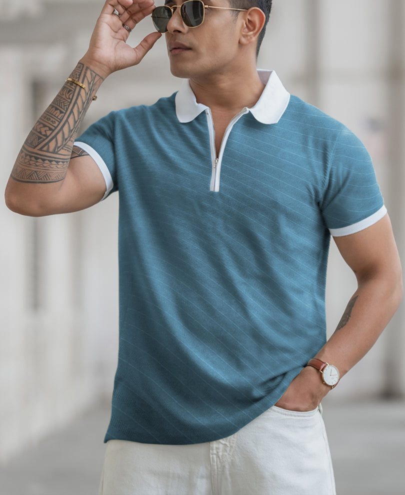 Dark Sky Contrast Polo T-Shirt