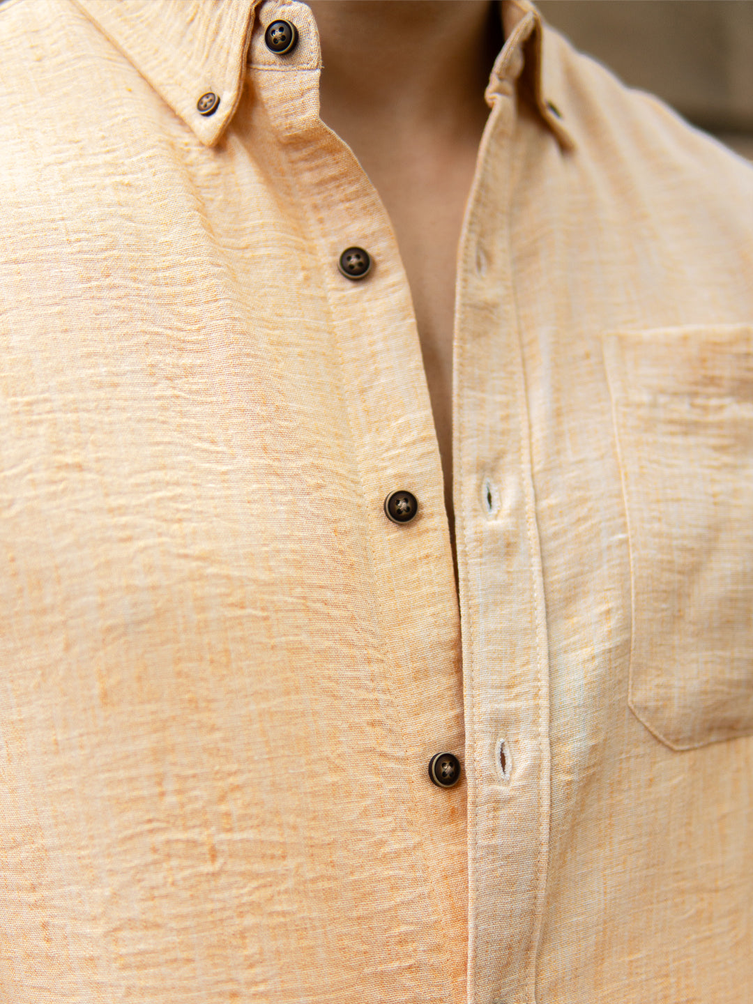 Mustard Slub Textured Shirt