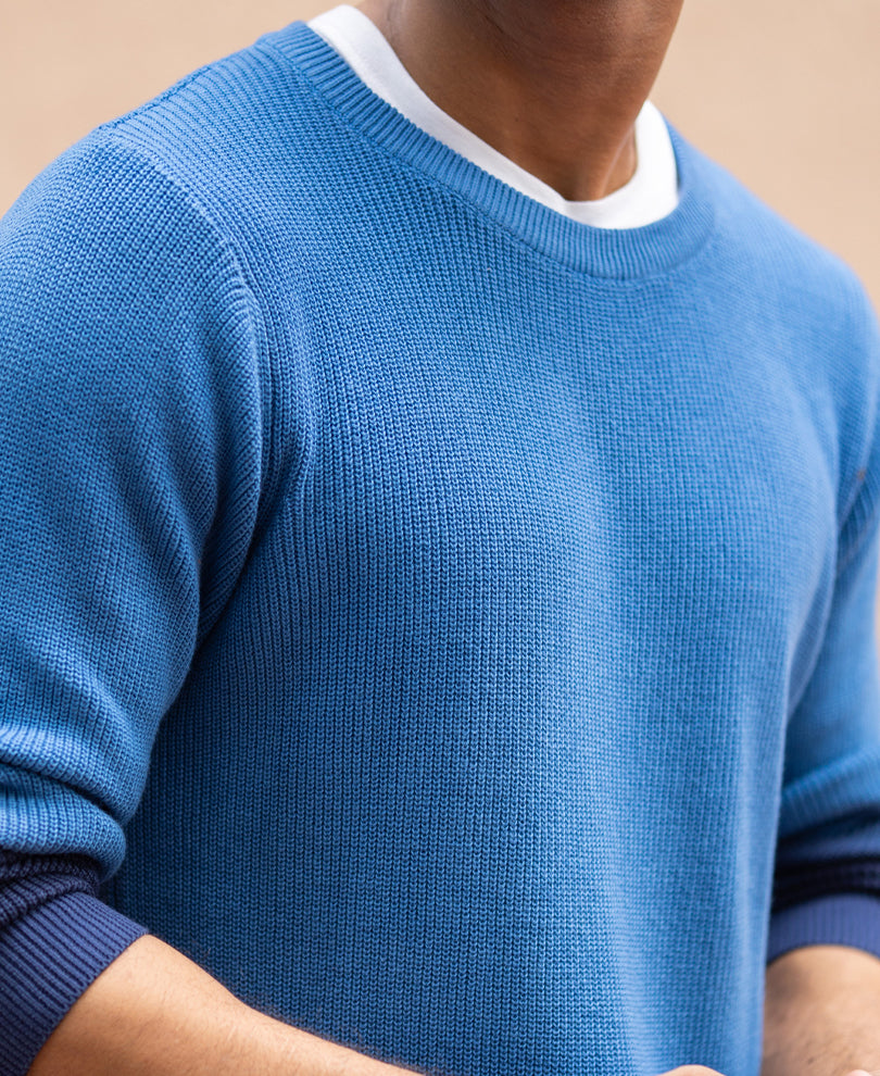 Blue Ombre Cotton Sweater