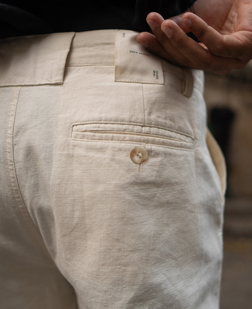 Cream Cotton Trousers