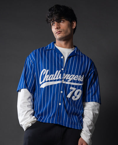 Royal Blue Printed Jersey Shirt