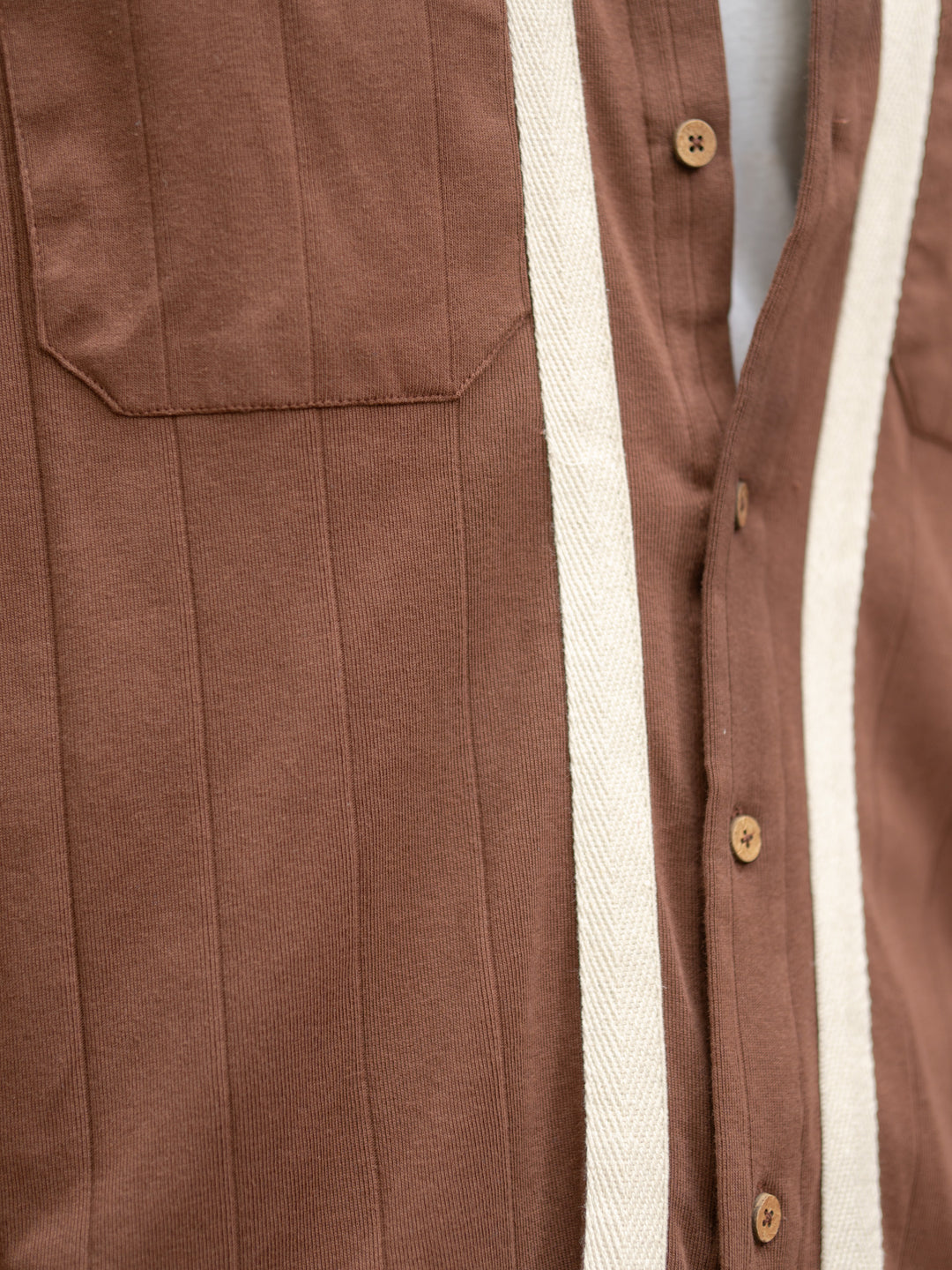 Brown Tape Detail Shirt