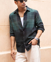 Olive Ombre Checks Shirt