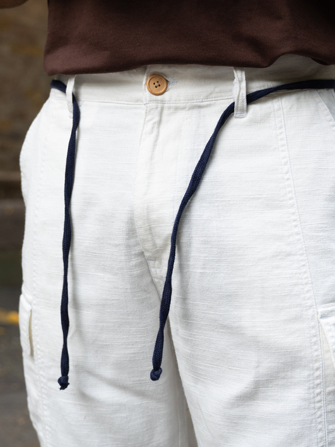 Off-White Cotton Cargo Pant