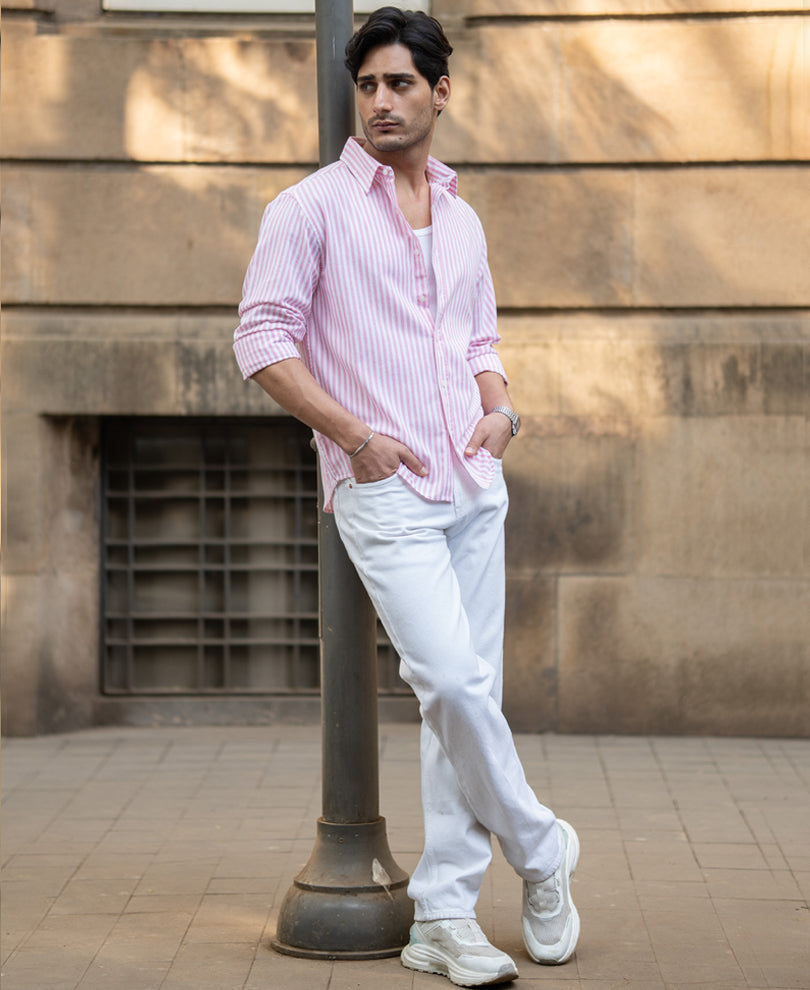 Pink Lightweight Stripe Shirt