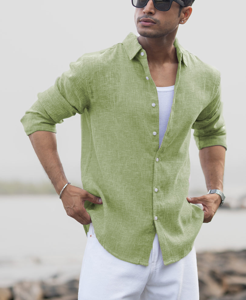 Green Structured Shirt