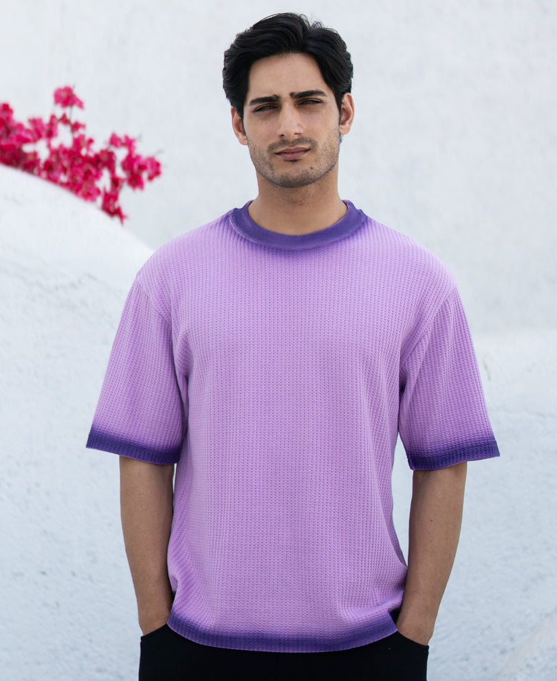 Lavender Sprayed Structure T-Shirt.