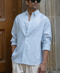 Blue Slub Stripe Shirt