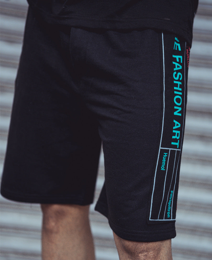 Black Athletic Club Print Oversize Drop Shoulder Co-Ords