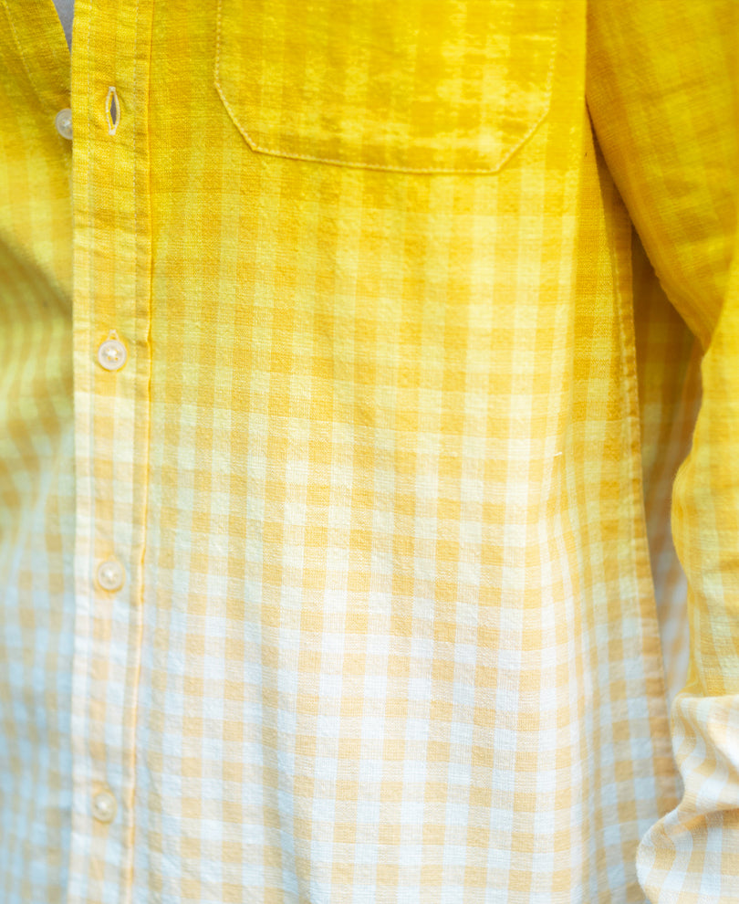 Yellow Ombre Checks Shirt