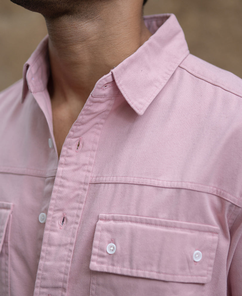 Dusty Pink Structured Overshirt