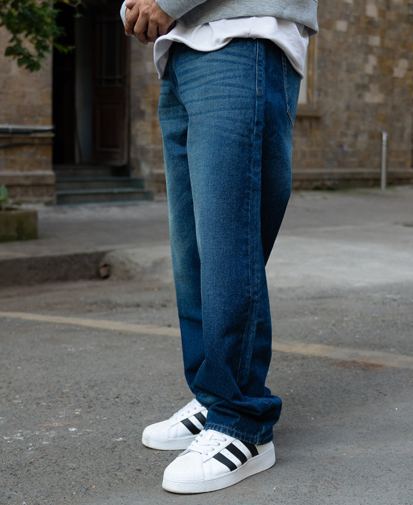 Dark Blue Tinted Baggy Jeans