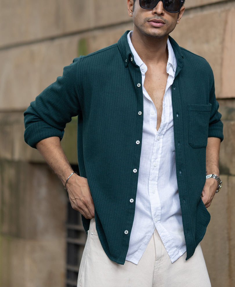Pine Structured Knit Shirt