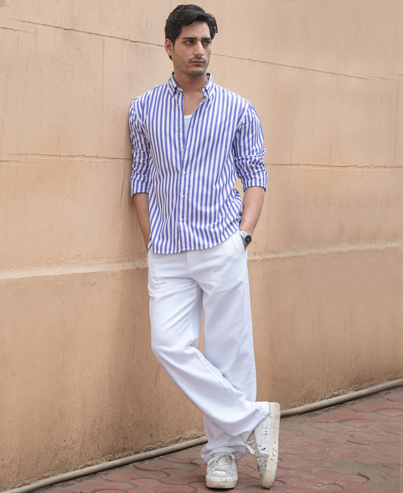 Blue Lightweight Stripe Shirt.