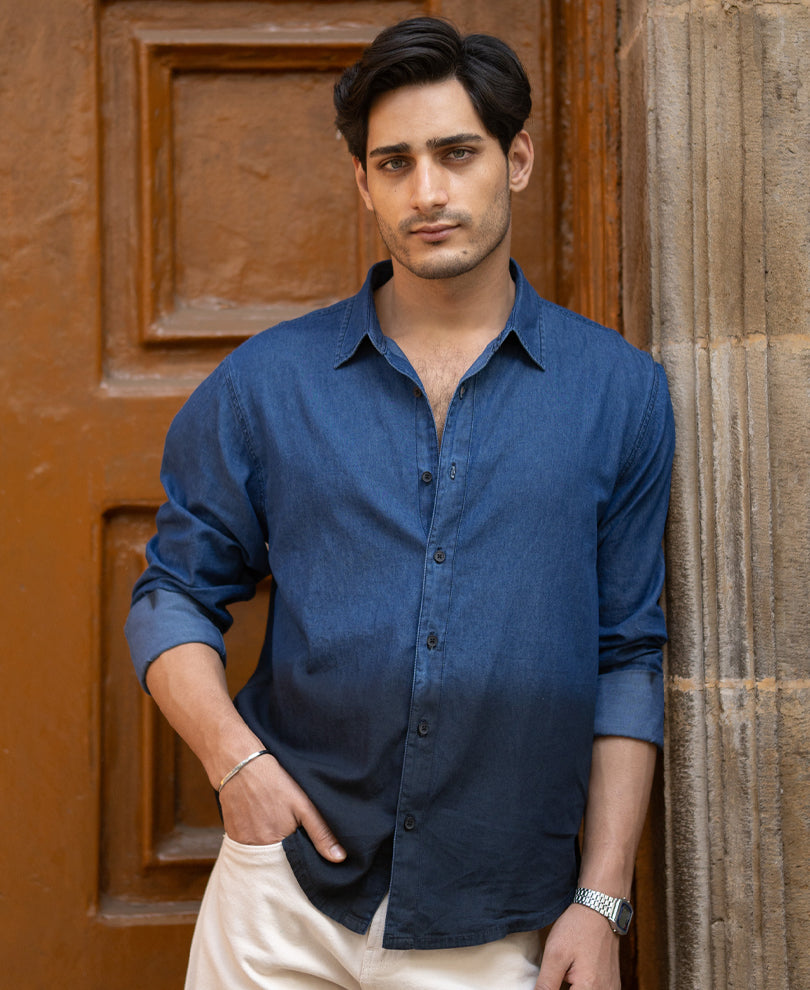 Indigo Ombre Lightweight Shirt.