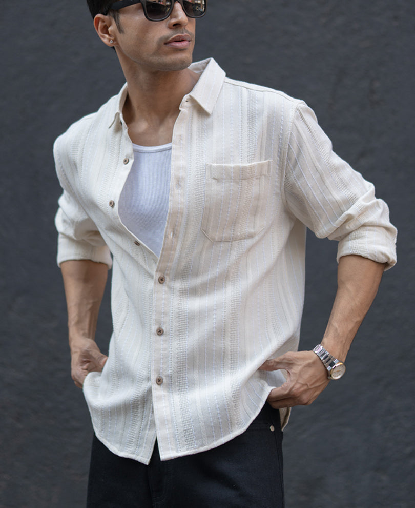 Off White Structure Stripe Shirt