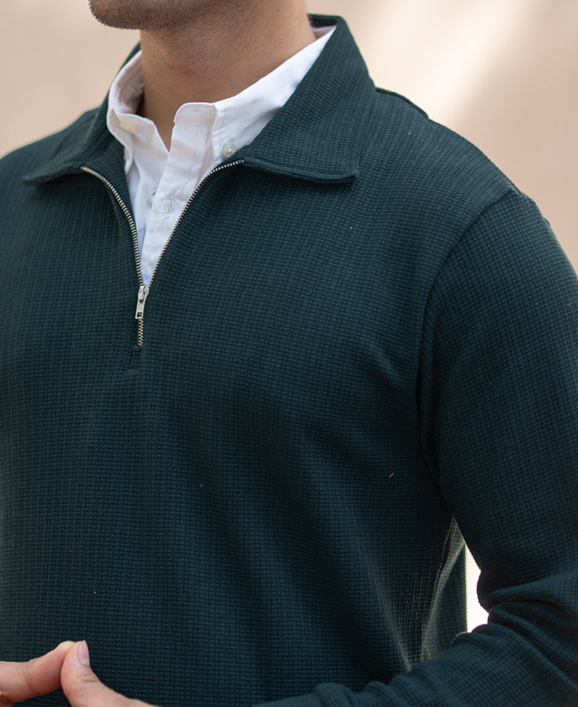 Pine Green Contrast Collar Polo T-Shirt.