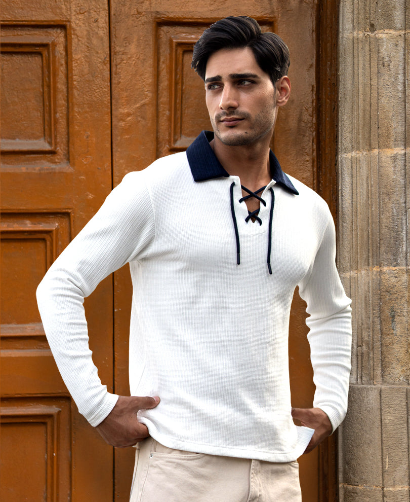 Off-White Drawstring Polo T-Shirt