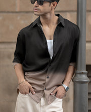 Brown Ombre Satin Shirt