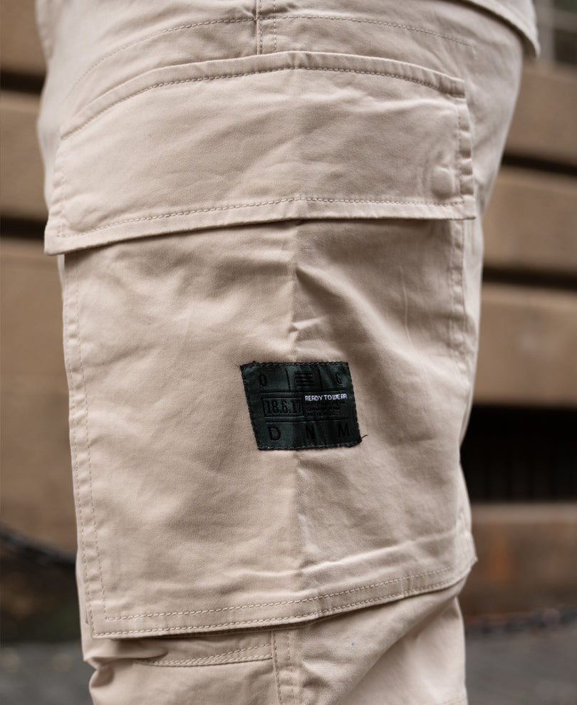 Light Beige Cotton Cargo Trouser