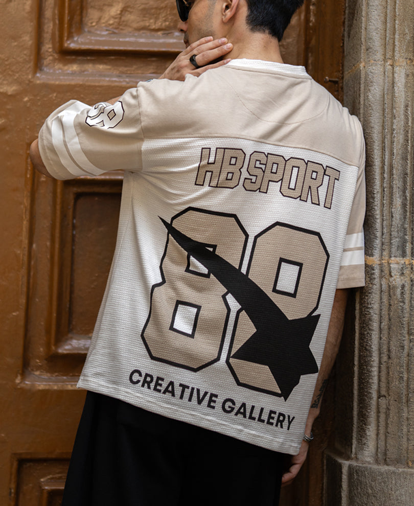 White Printed Oversize T-Shirt.
